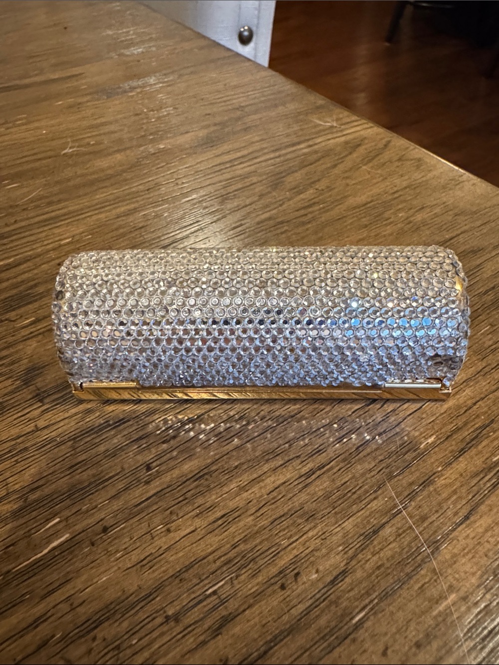 Judith Leiber Crystal Embellished Gold lipstick holder - Picture 7 of 10